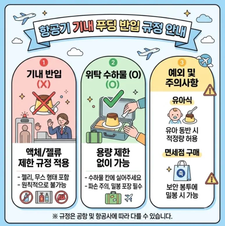 푸딩-기내반입-규정