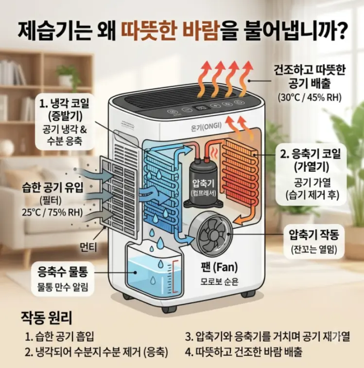 제습기-더운바람-나오나요