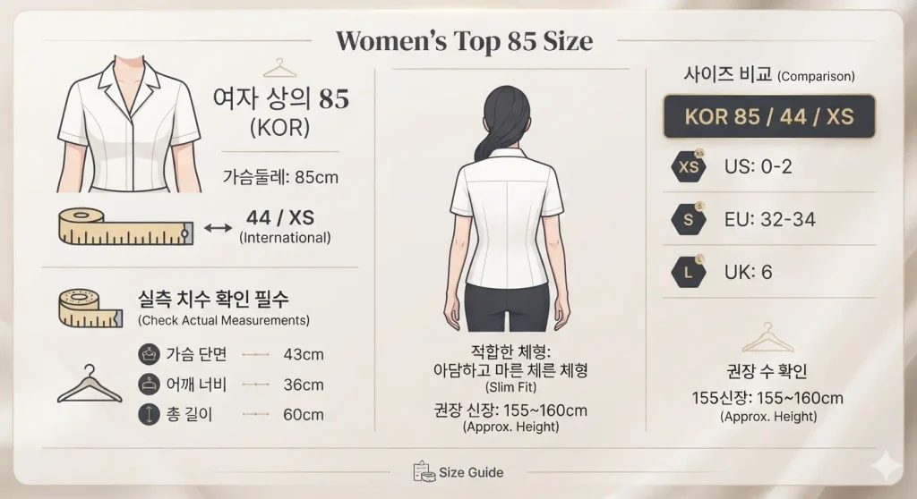 여자-상의-85사이즈