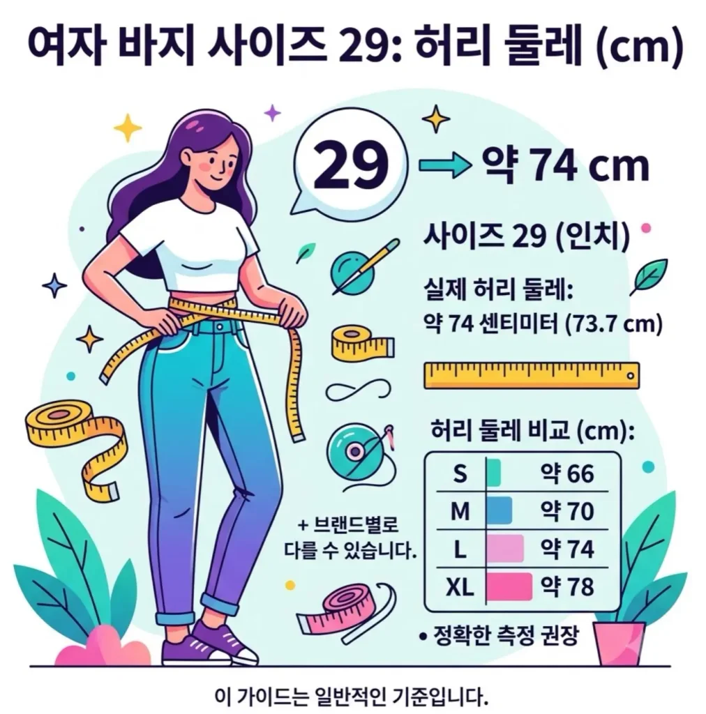 여자-바지-29사이즈-허리둘레