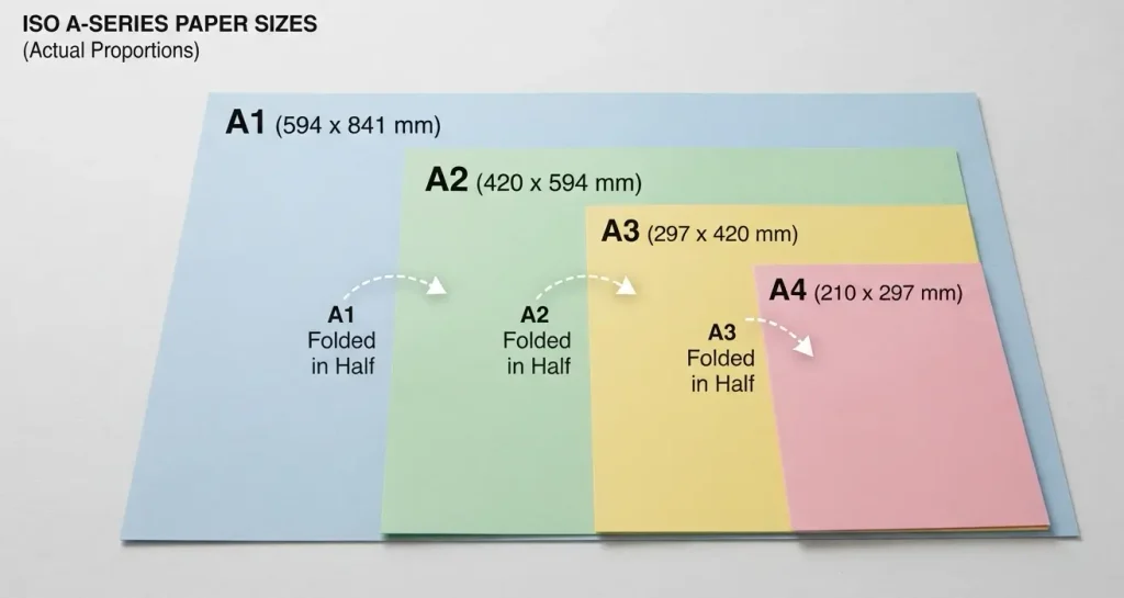 A1, A2, A3, A4 사이즈의 규격