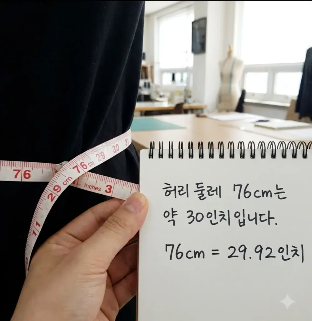 허리둘레-76cm-몇인치