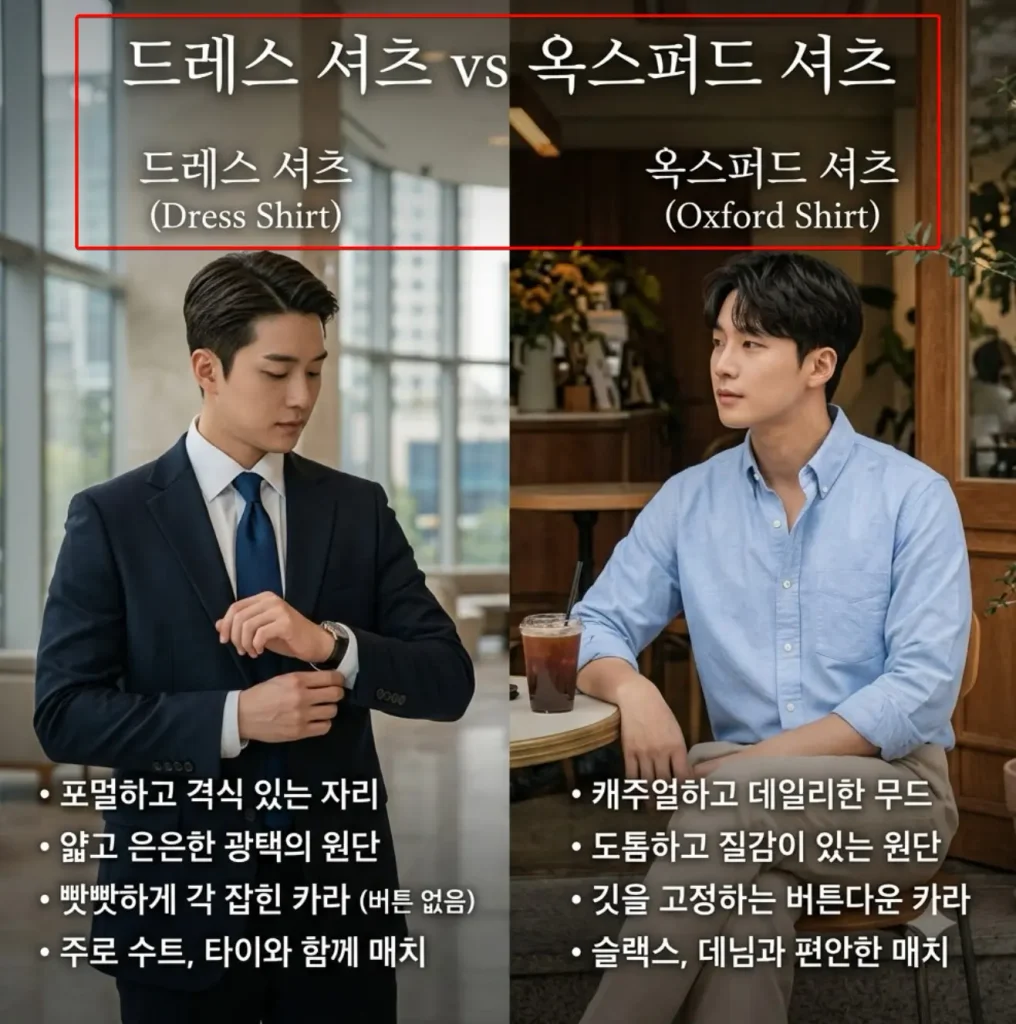드레스-셔츠-뜻과-옥스포드-셔츠